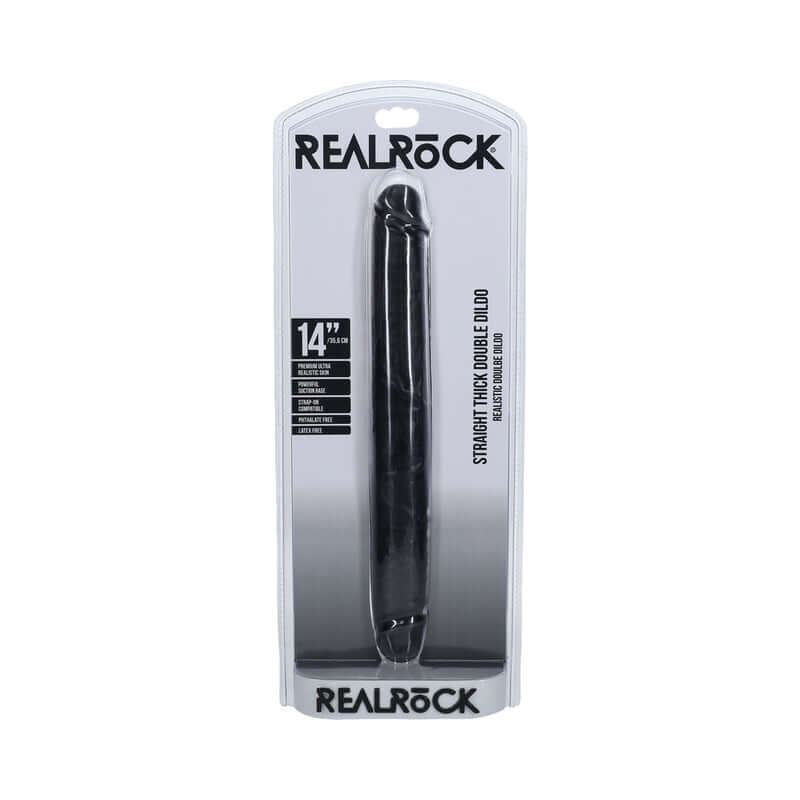 RealRock 14 inches Thick Double-Ended Dong Black