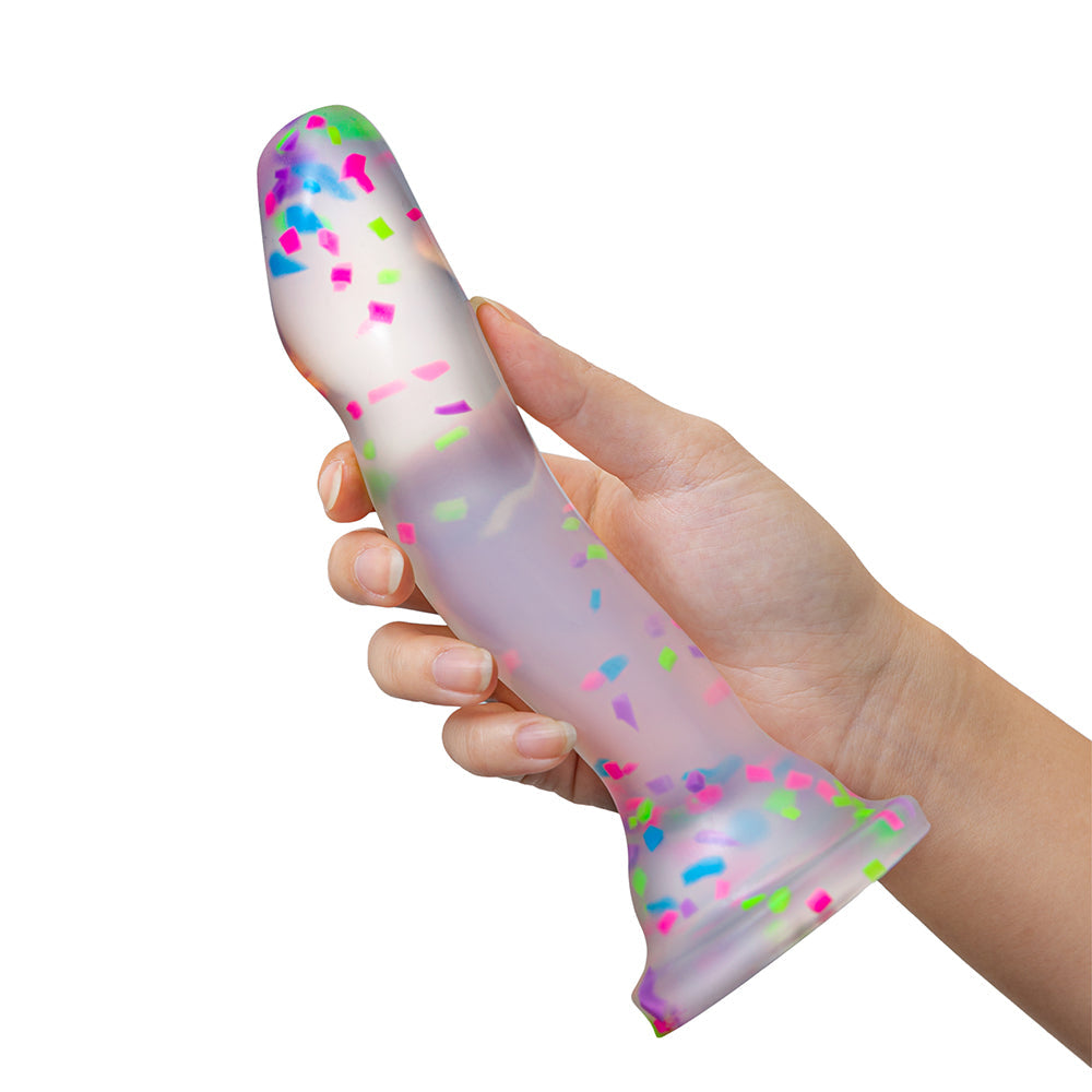 Neo Elite Hanky Panky 7.5 inches Glow-in-the-Dark Silicone Confetti Dildo