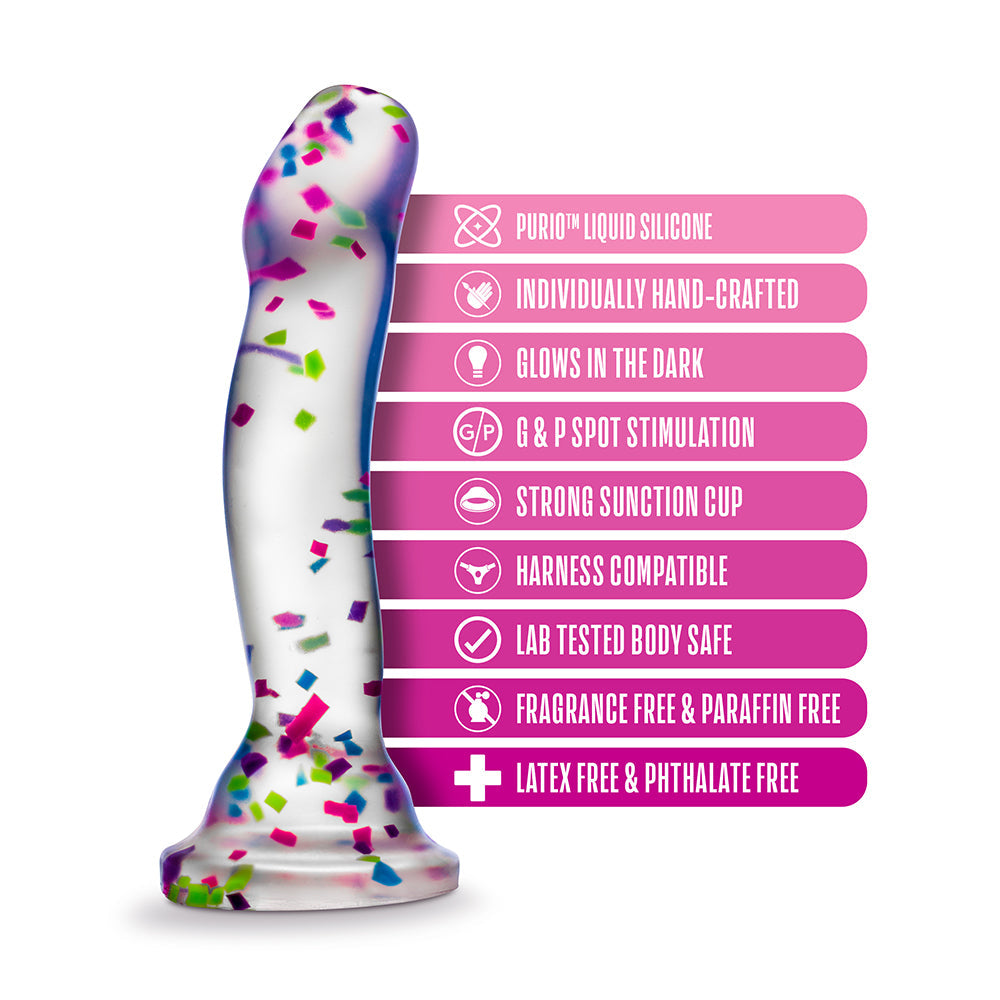 Neo Elite Hanky Panky 7.5 inches Glow-in-the-Dark Silicone Confetti Dildo