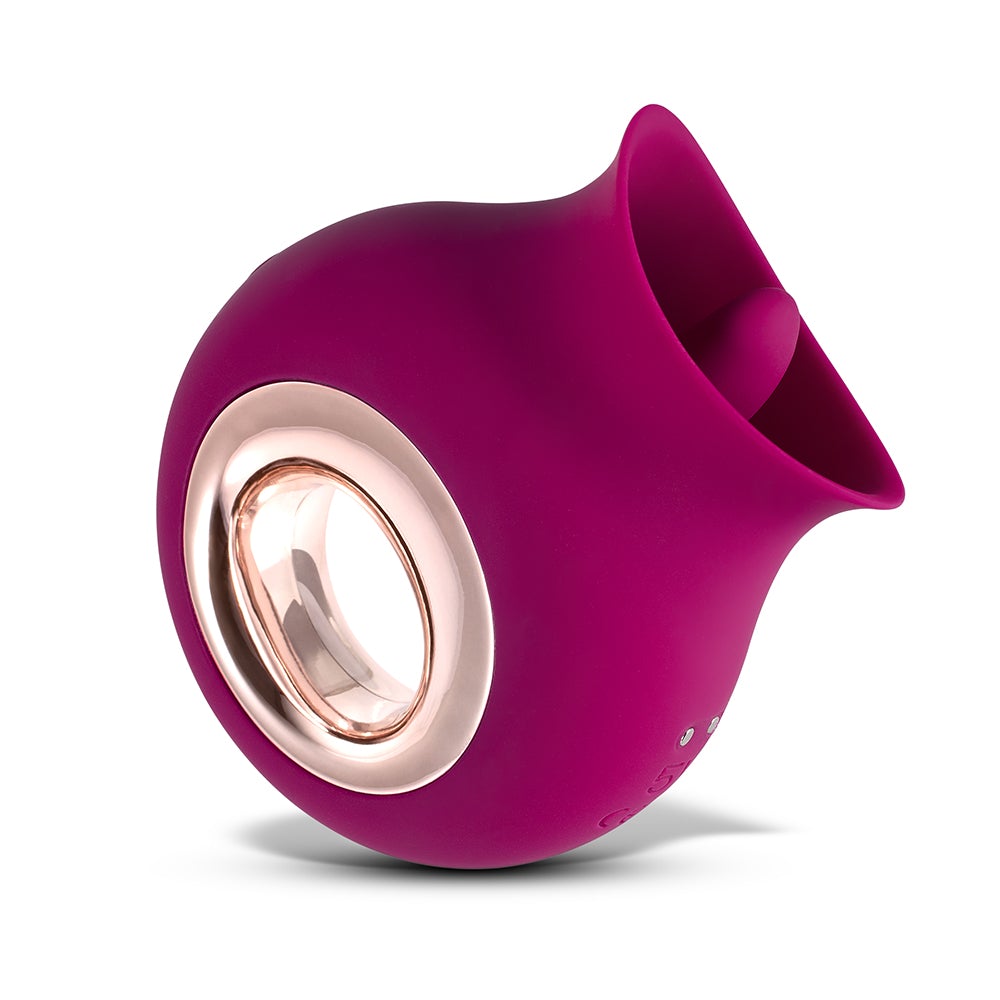 Honey Play Box Alvina Tongue Licking Clitoral Vibrator in elegant design with tongue-shaped tip.