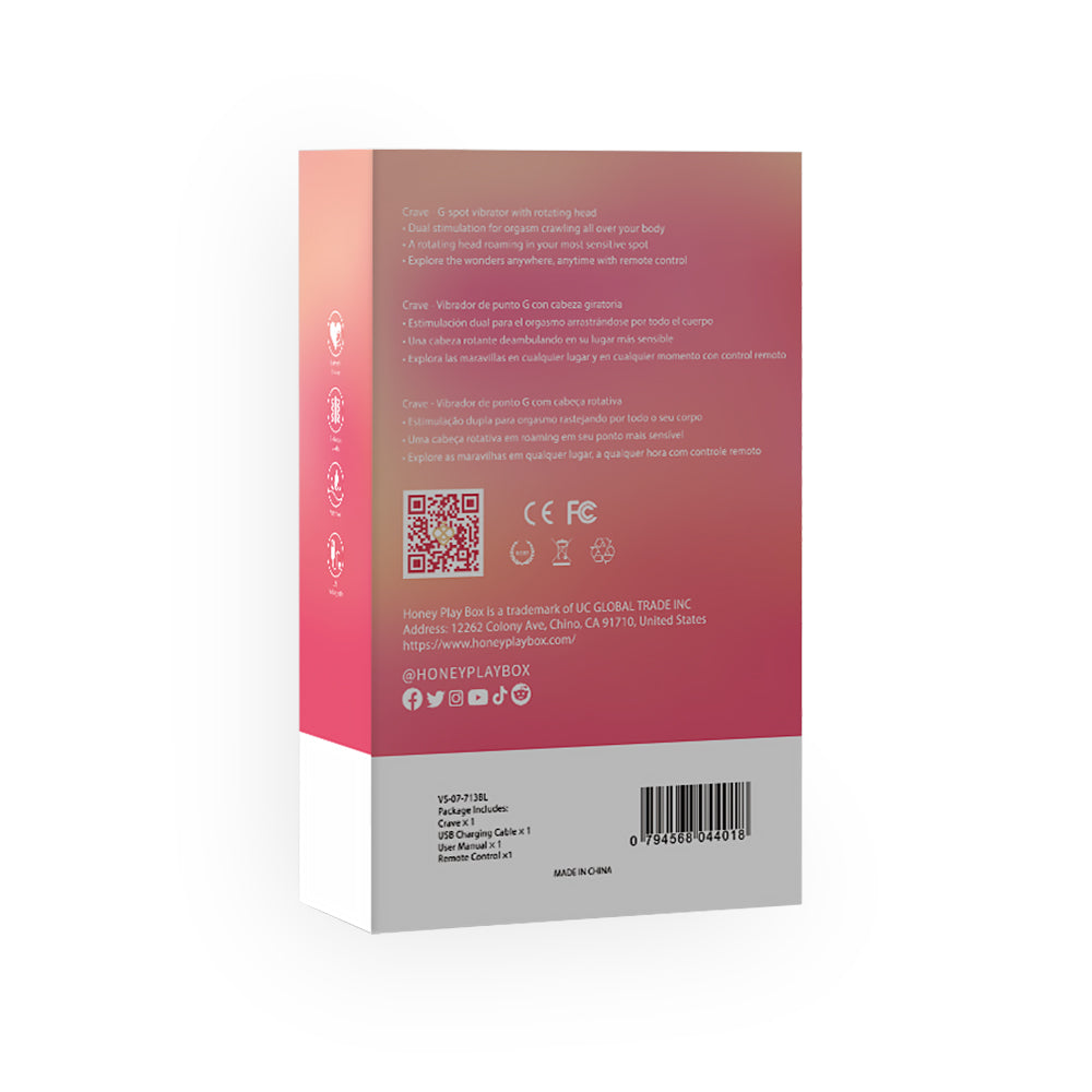 Honey Play Box Alvina Tongue Licking Clitoral Vibrator packaging showcasing product features and design.