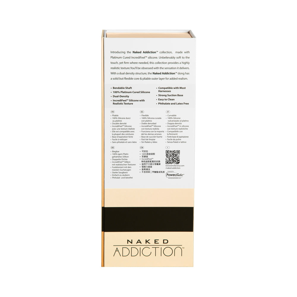 Naked Addiction Vanilla 9 inches Bendable Dual Density Silicone Dildo
