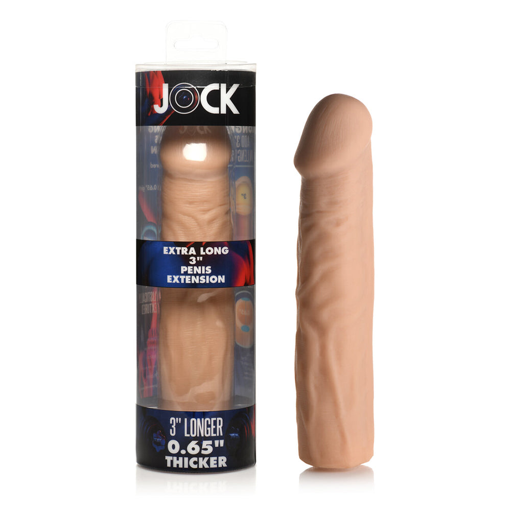 Jock Extra Long Penis Extension Sleeve 3 inches Light