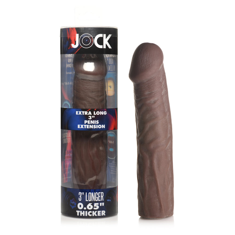 Jock Extra Long Penis Extension Sleeve 3 inches Dark