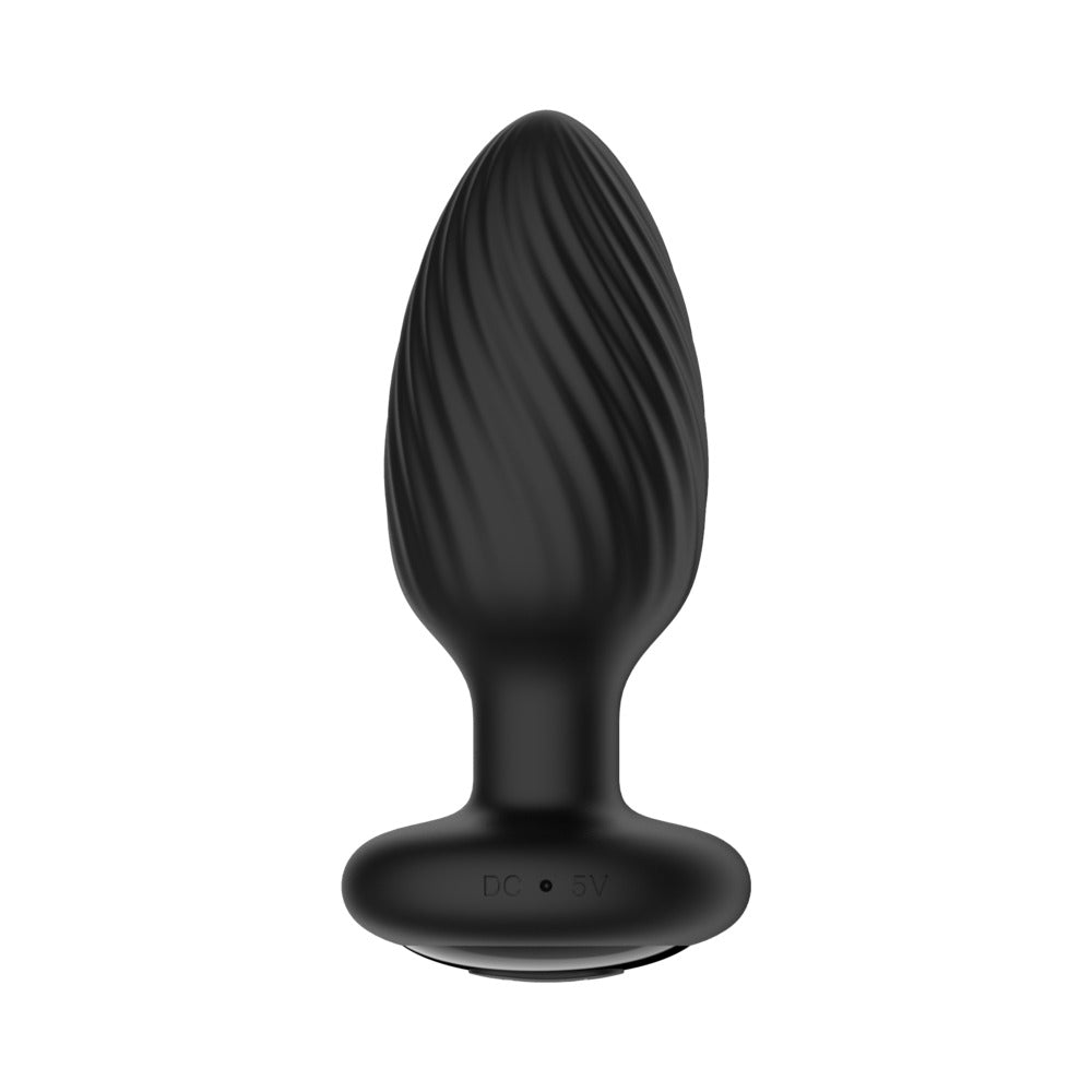 Nexus Tornado Medium Rotating and Vibrating Butt Plug with Remote Control Black