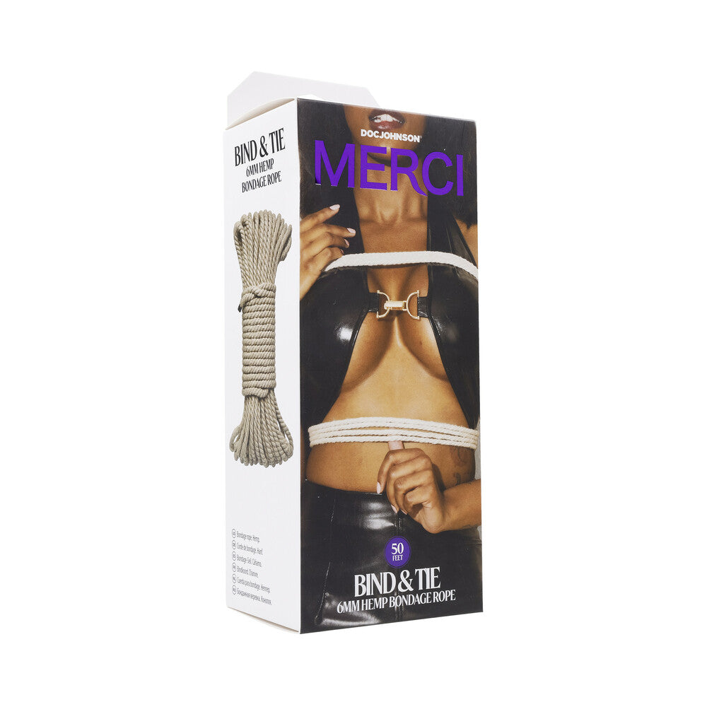 Merci Bind & Tie 6mm Hemp Bondage Rope 50 ' Natural
