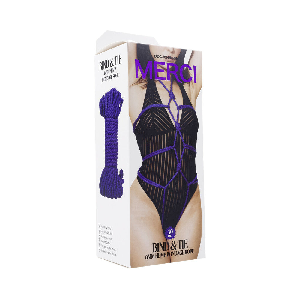 Merci Bind & Tie 6mm Hemp Bondage Rope 30 ' Violet