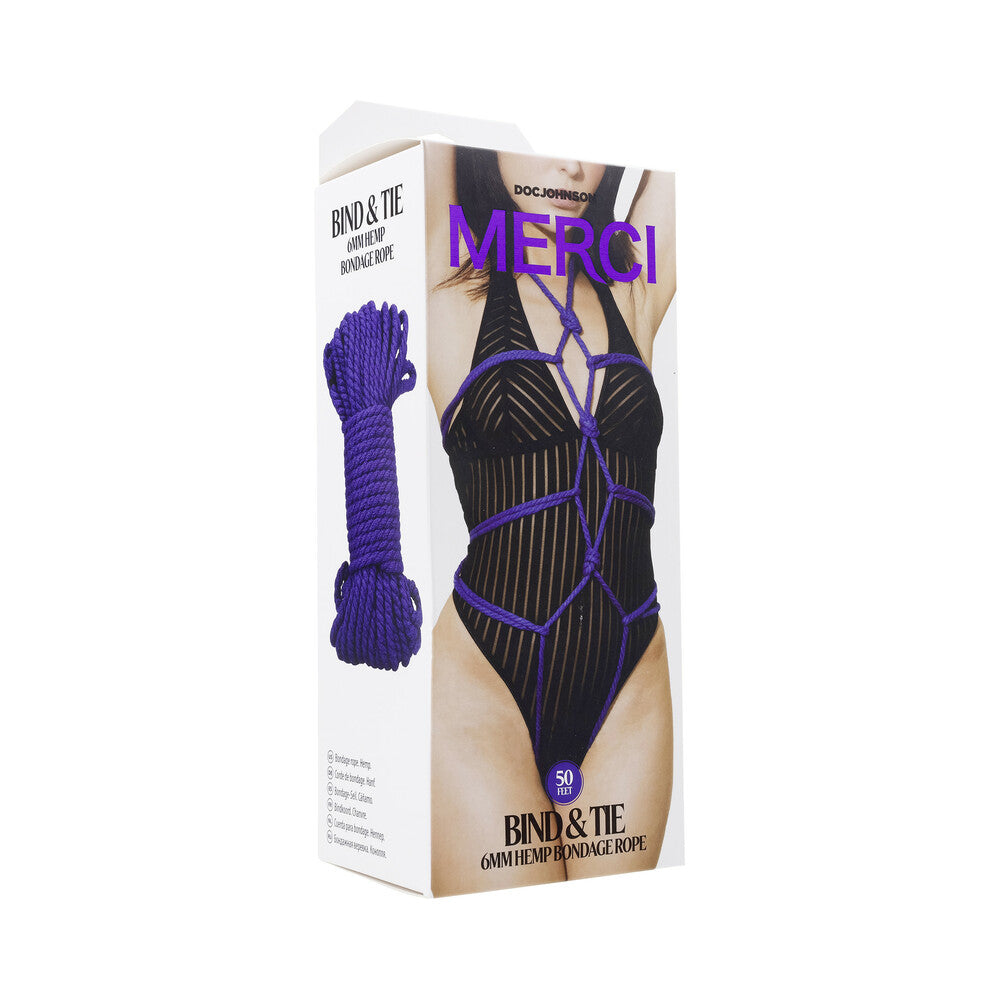 Merci Bind & Tie 6mm Hemp Bondage Rope 50 ' Violet