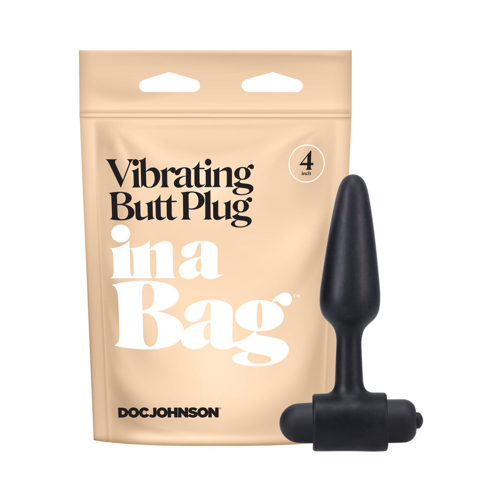 In A Bag Vibrating Butt Plug 4 inches Black