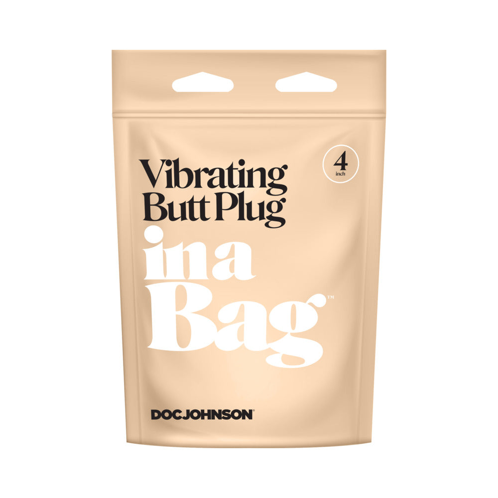 In A Bag Vibrating Butt Plug 4 inches Black