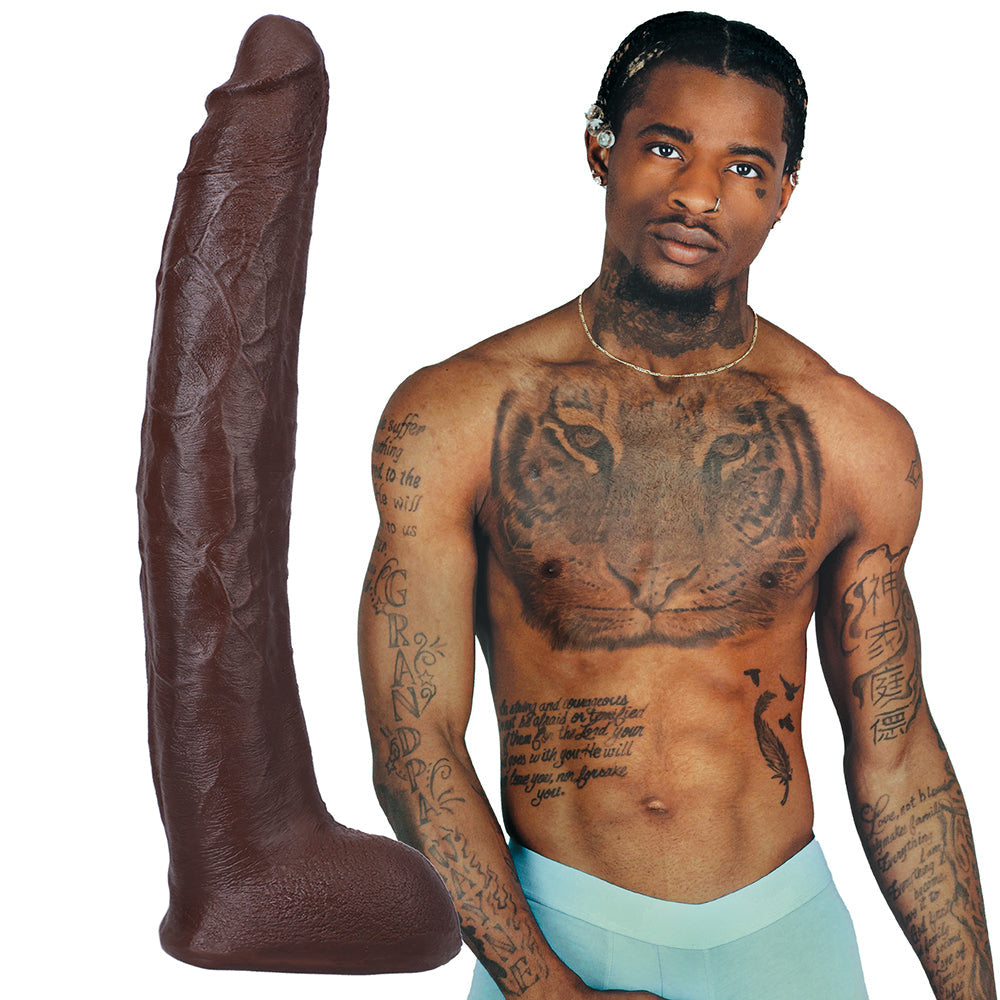 Signature Cocks Damion Dayski ULTRASKYN Cock with Removable Vac-U-Lock Suction Cup 12 inches Chocolate