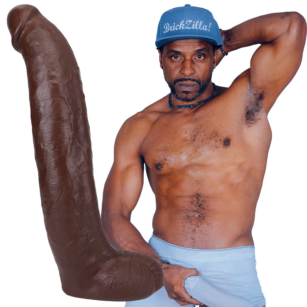 Signature Cocks Brickzilla ULTRASKYN Cock with Removable Vac-U-Lock Suction Cup 13 inches Chocolate