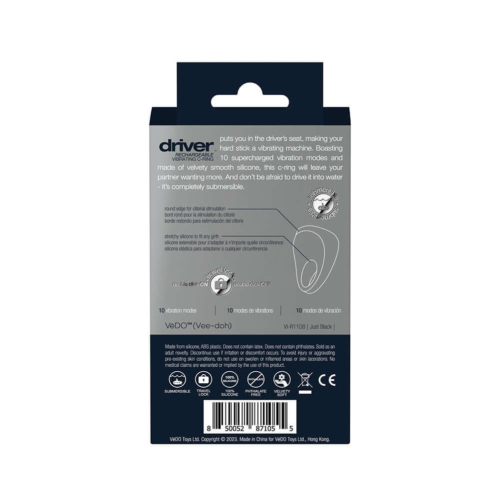 VeDO Driver Rechargeable Vibrating C-Ring Black