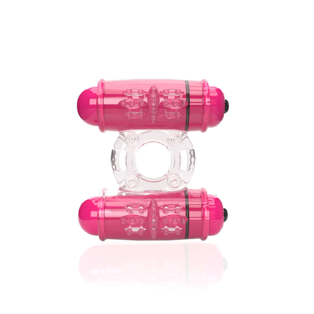Screaming O 4B Double Wammy Strawberry powerful vibrating ring with dual motors for enhanced stimulation.