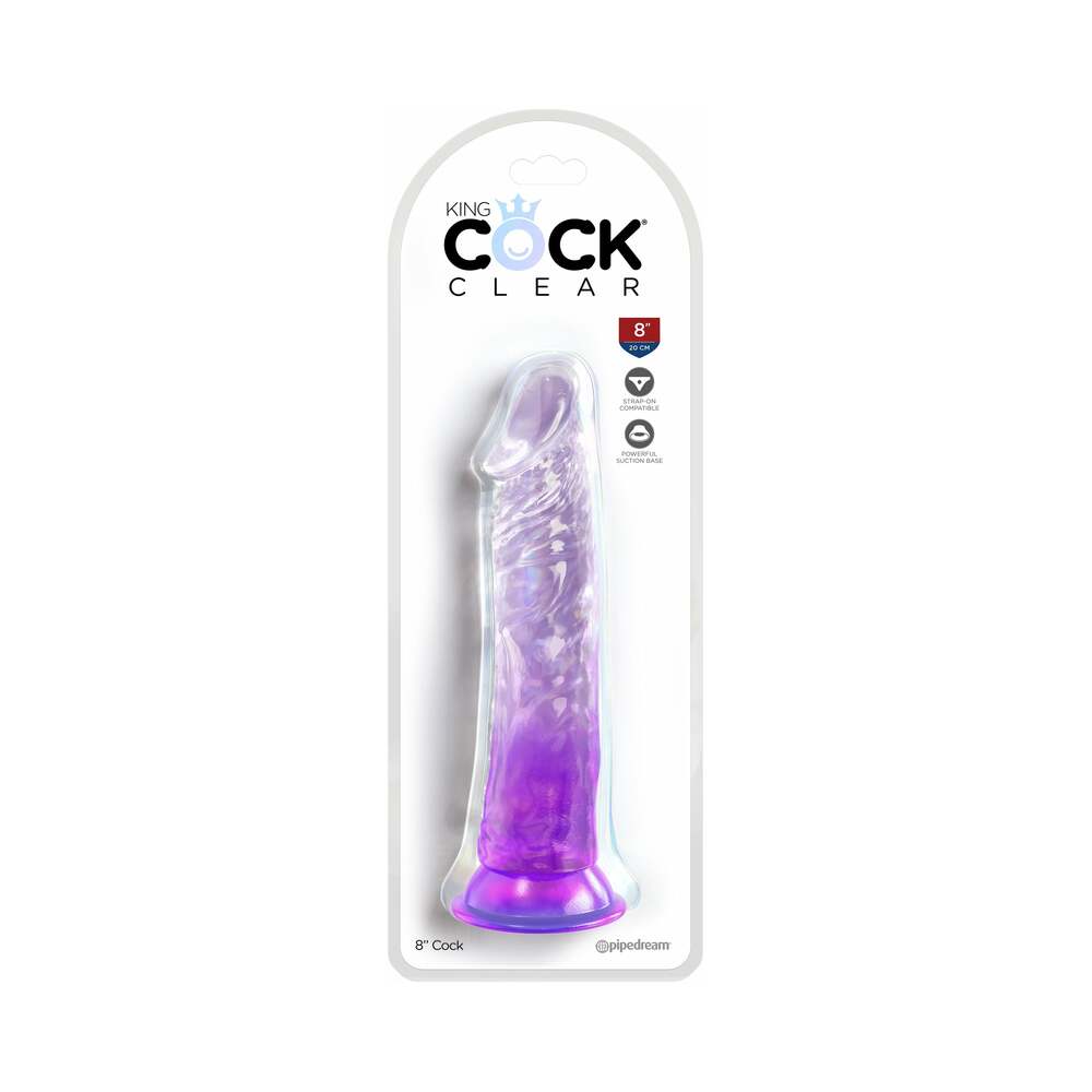 King Cock Clear 8 inches Purple