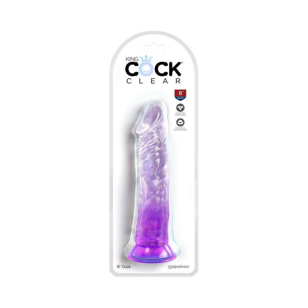 King Cock Clear 8 inches Purple