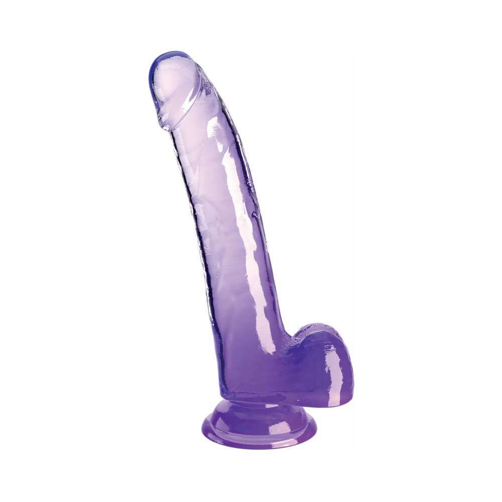 King Cock Clear with Balls 9 inches Purple