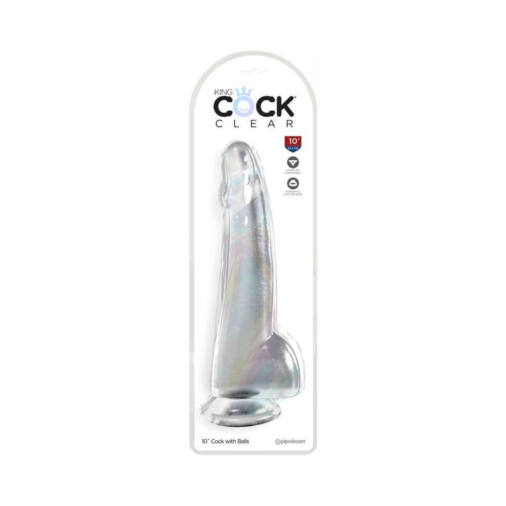 King Cock Clear with Balls 10 inches Clear