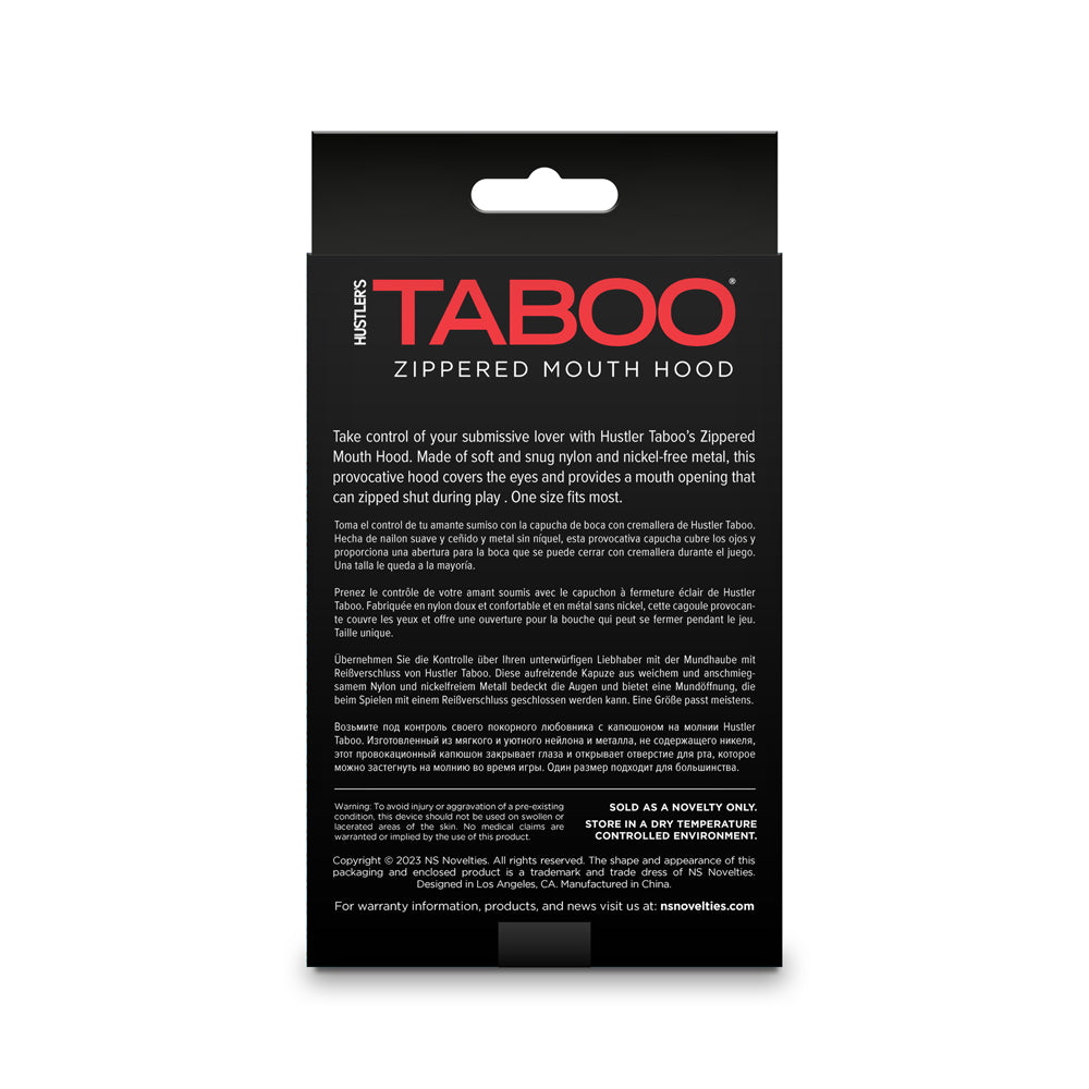 Hustler Taboo Zippered Mouth Hood Black