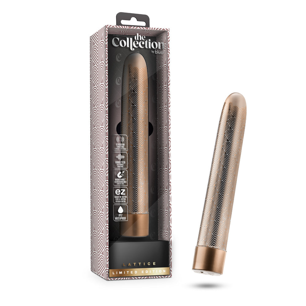 The Collection Lattice Limited Edition Rechargeable 7 inches Vibrator Rose Gold