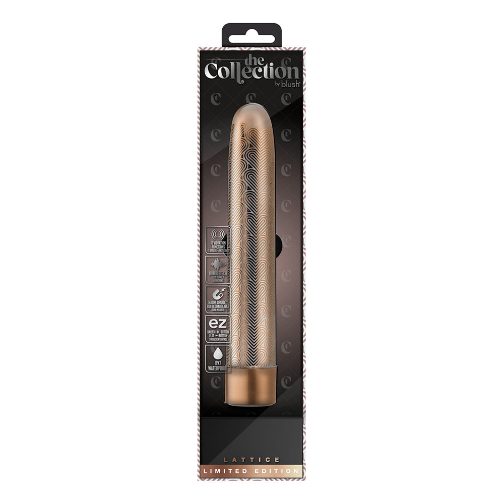The Collection Lattice Limited Edition Rechargeable 7 inches Vibrator Rose Gold