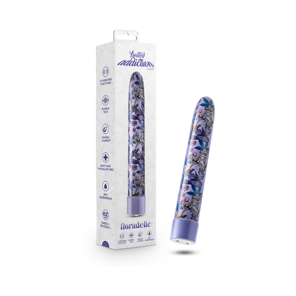 Limited Addiction Floradelic Rechargeable 7 inches Vibrator Purple