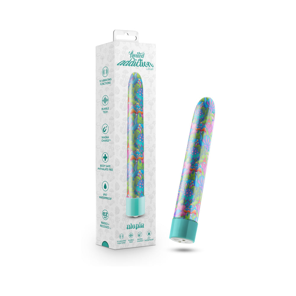 Limited Addiction Utopia Rechargeable 7 inches Vibrator Aqua