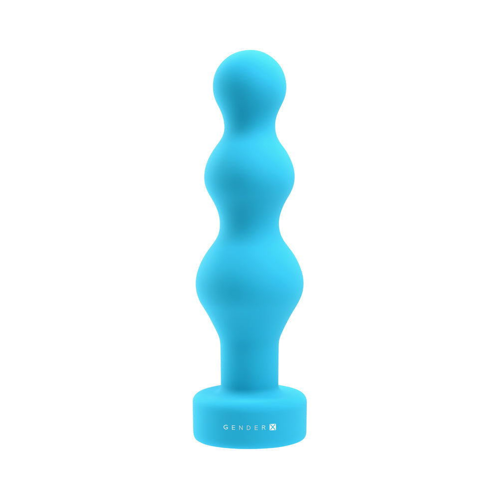 Gender X Plugged Up Rechargeable Silicone Vibrating Beaded Plug Teal