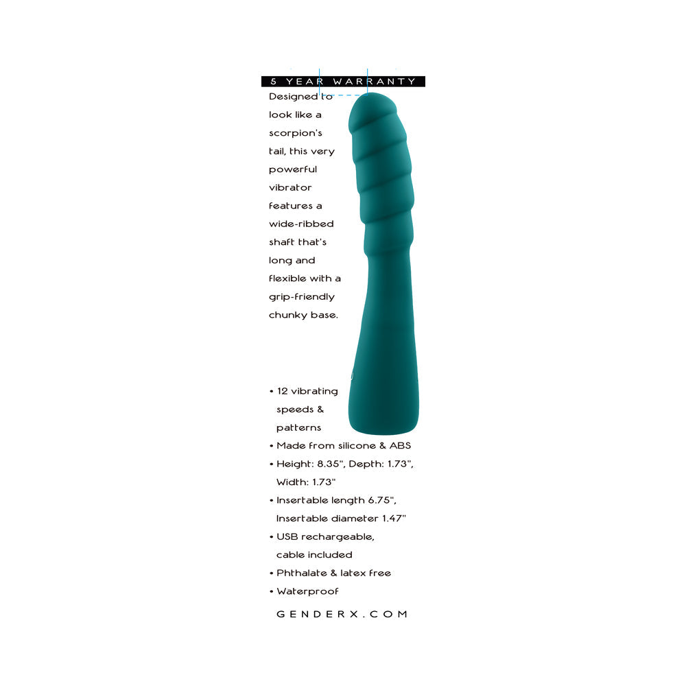 Gender X Scorpion Rechargeable Silicone Vibrator Teal