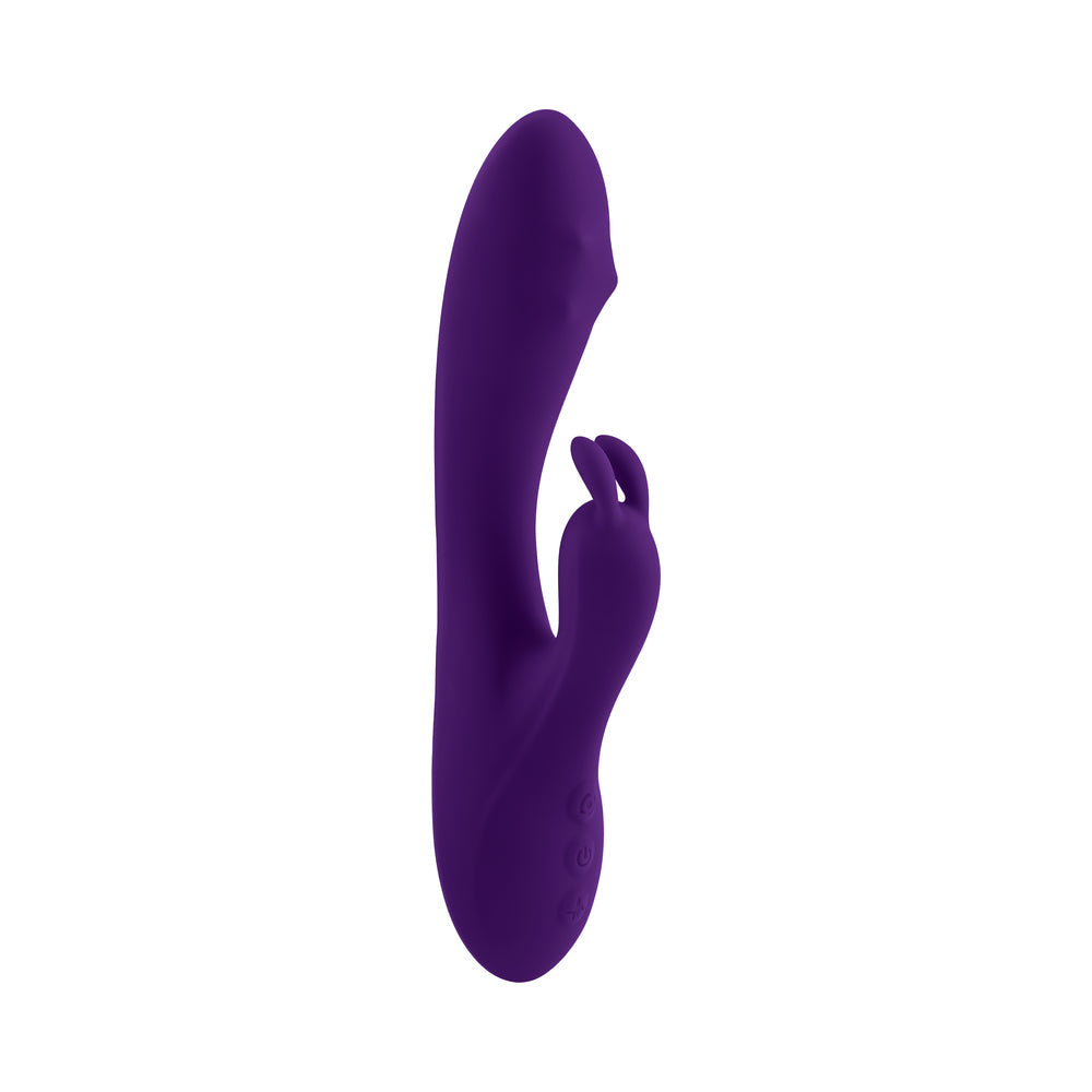 Playboy On Repeat Rechargeable Silicone Rotating Rabbit Vibrator Purple
