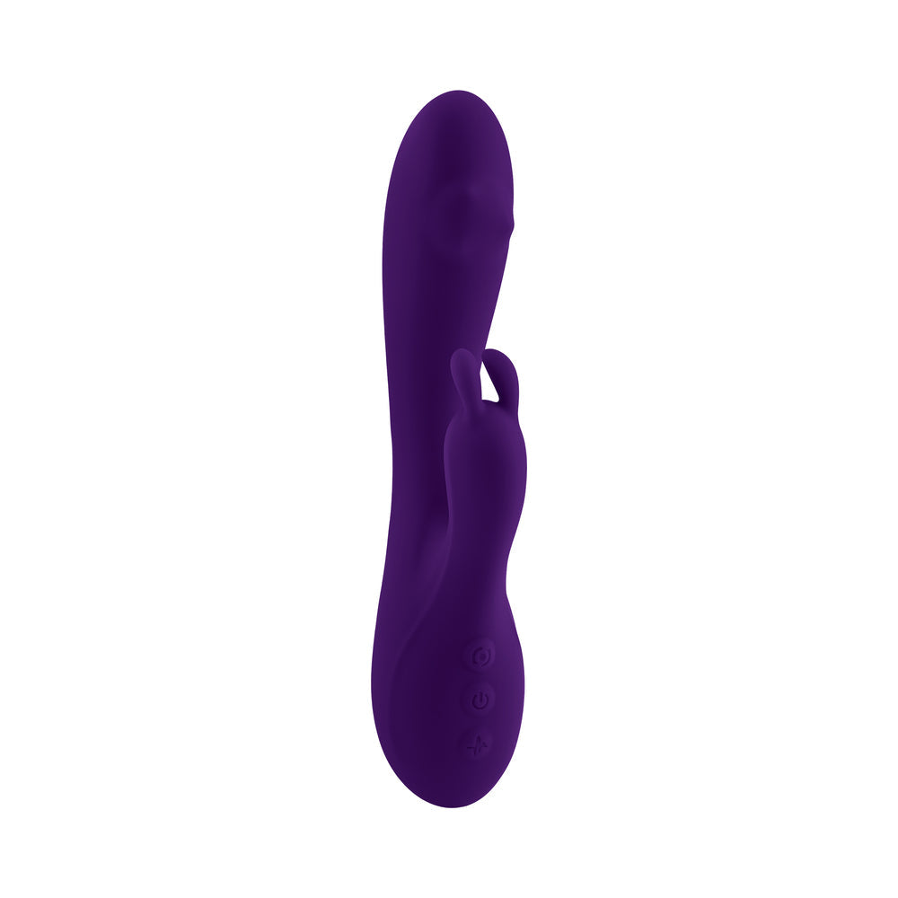 Playboy On Repeat Rechargeable Silicone Rotating Rabbit Vibrator Purple
