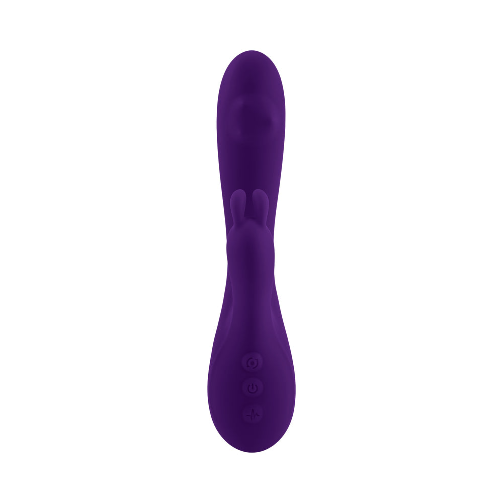Playboy On Repeat Rechargeable Silicone Rotating Rabbit Vibrator Purple