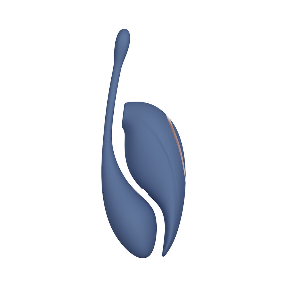 Twitch 2 Rechargeable Suction and Flapping Vibrator with Remote Control Vibrating Egg Blue/Grey