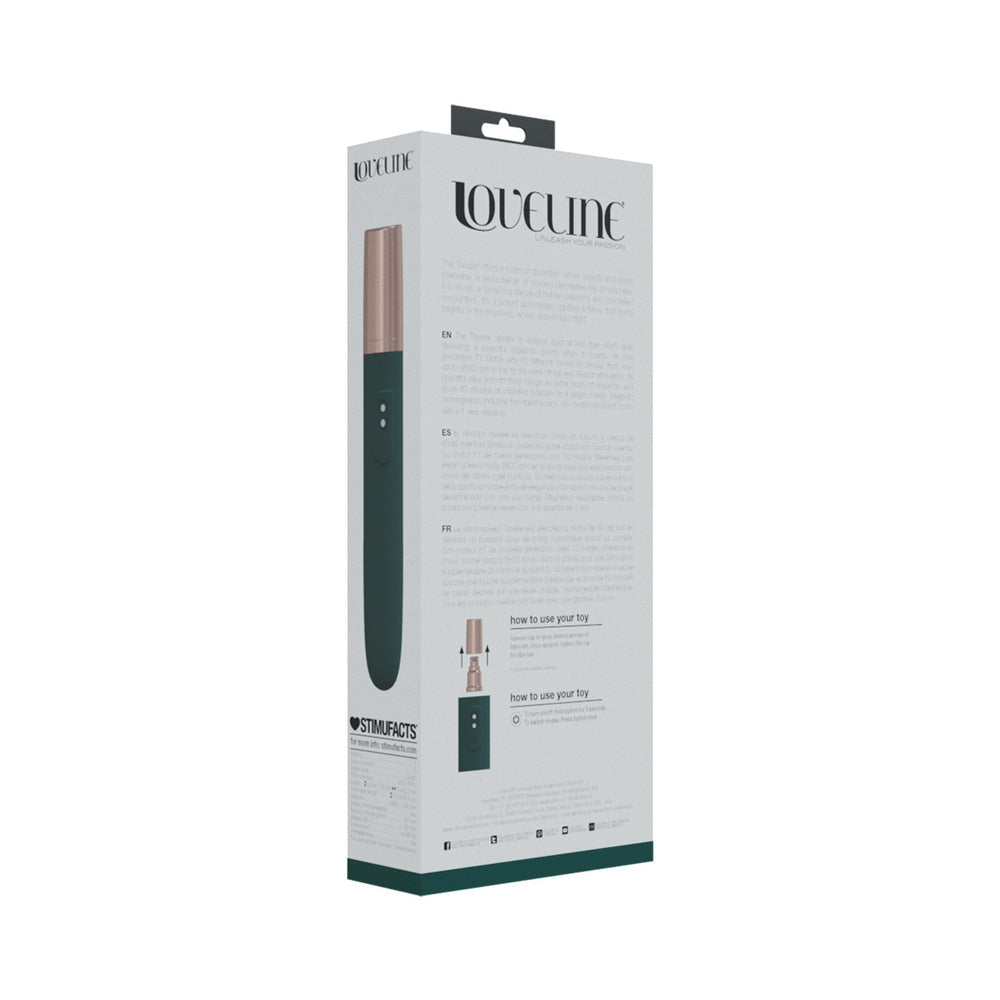 LoveLine The Traveler 10 Speed Travel Vibe Silicone Rechargeable Waterproof Forest Green