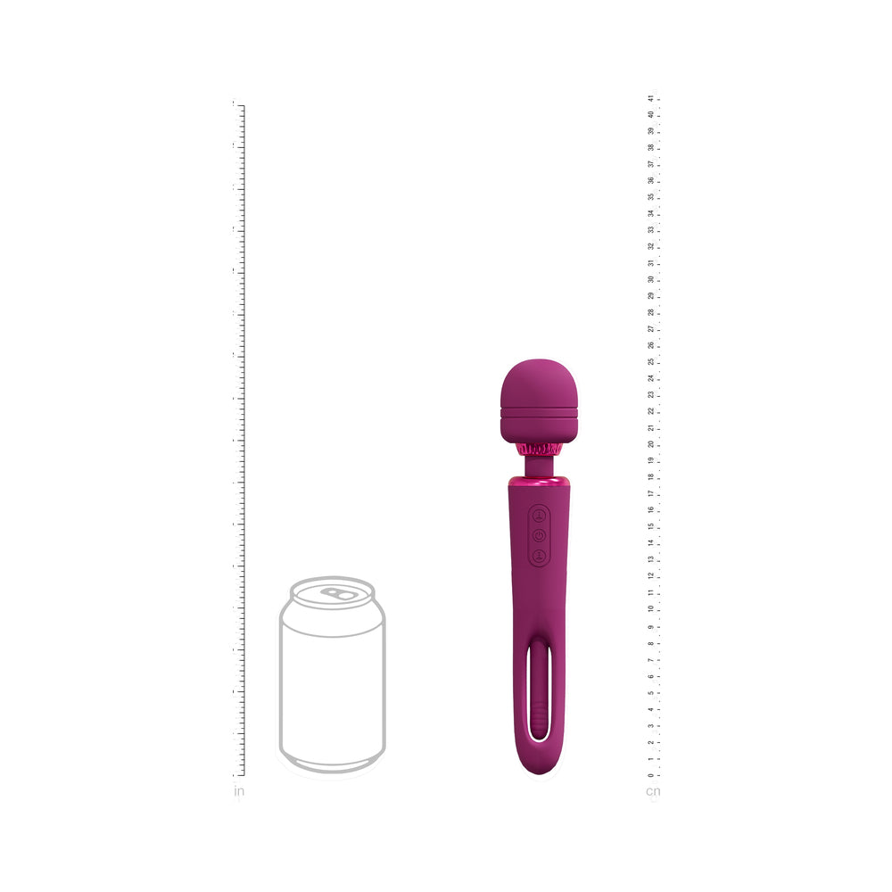 VIVE KIKU Rechargeable Double Ended Wand with Innovative G-Spot Flapping Stimulator Pink