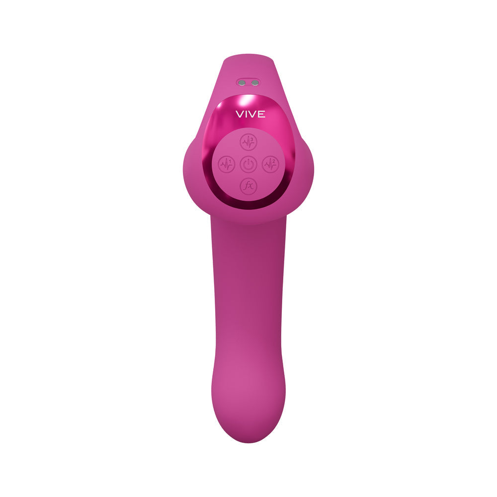 VIVE RIKO Rechargeable Triple Motor Thumper with Finger Motion and Pulse Wave Stimulator Pink