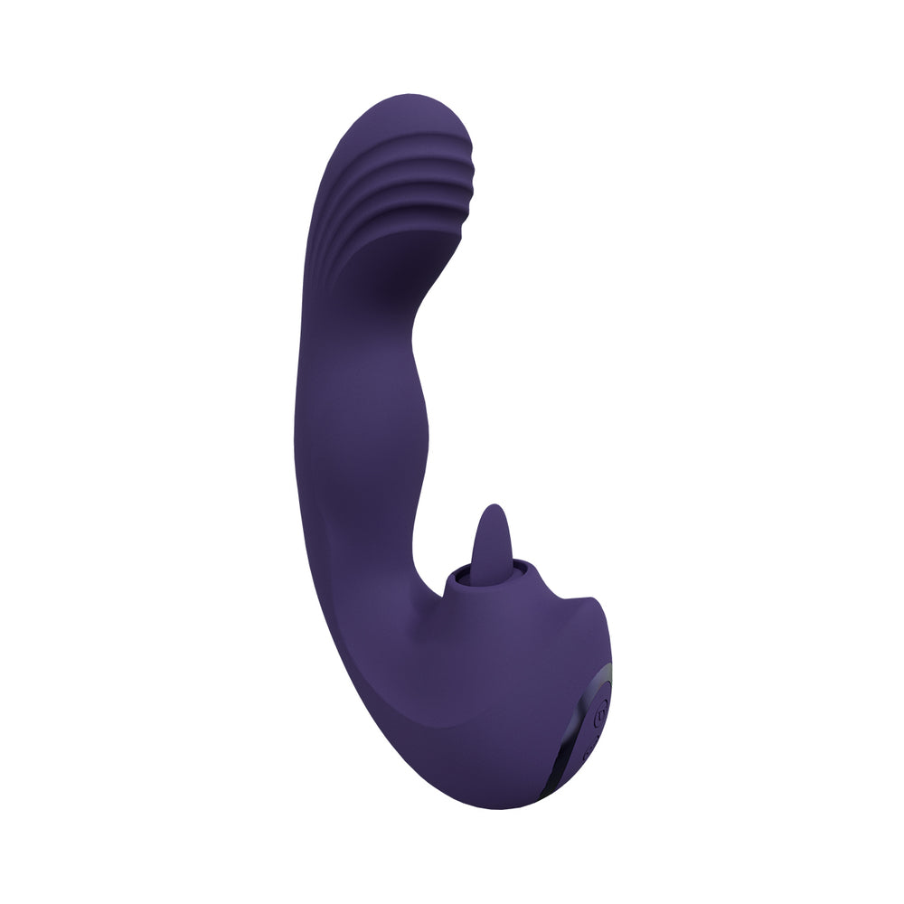 VIVE YUMI Rechargeable G-Spot Finger Motion Vibrator & Flickering Tongue Stimulator Purple