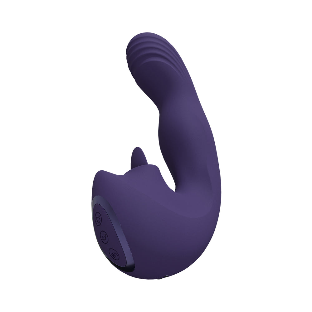 VIVE YUMI Rechargeable G-Spot Finger Motion Vibrator & Flickering Tongue Stimulator Purple