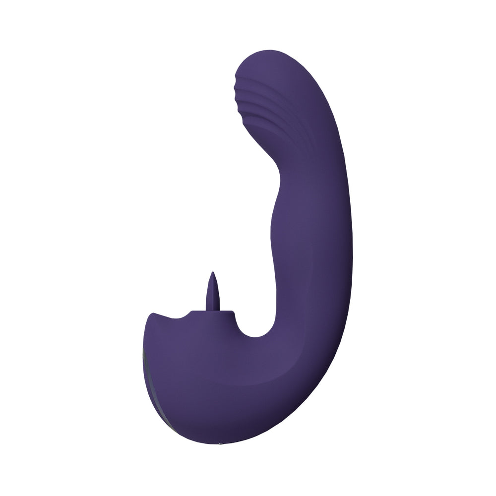 VIVE YUMI Rechargeable G-Spot Finger Motion Vibrator & Flickering Tongue Stimulator Purple