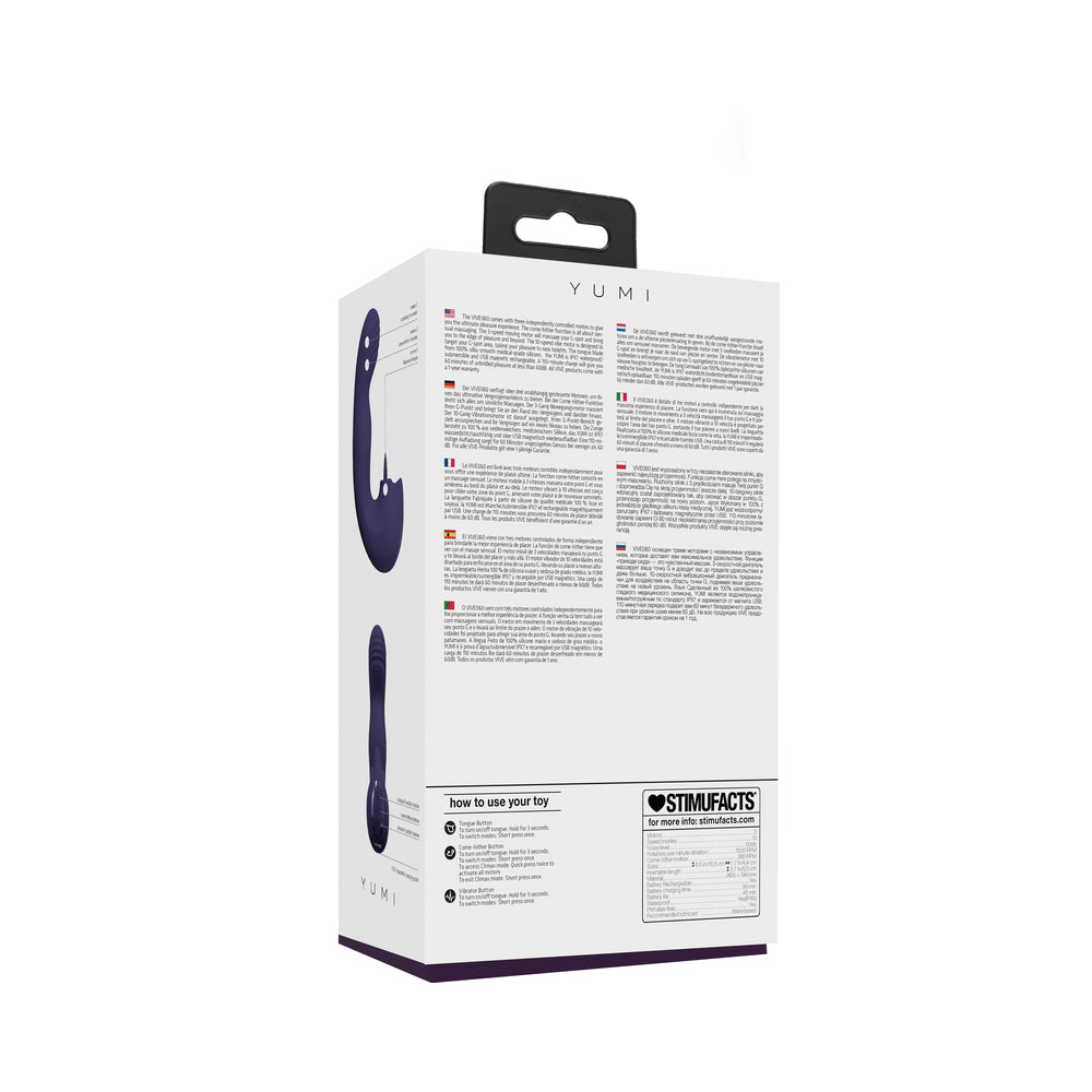 VIVE YUMI Rechargeable G-Spot Finger Motion Vibrator & Flickering Tongue Stimulator Purple