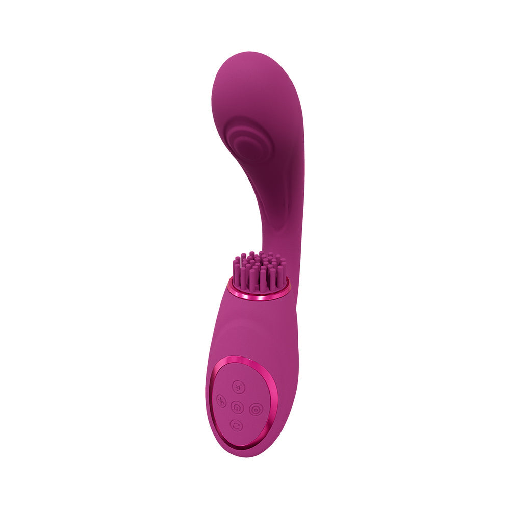 VIVE GEN Rechargeable Triple Motor G-Spot Vibrator with Pulse Wave and Vibrating Bristles Pink