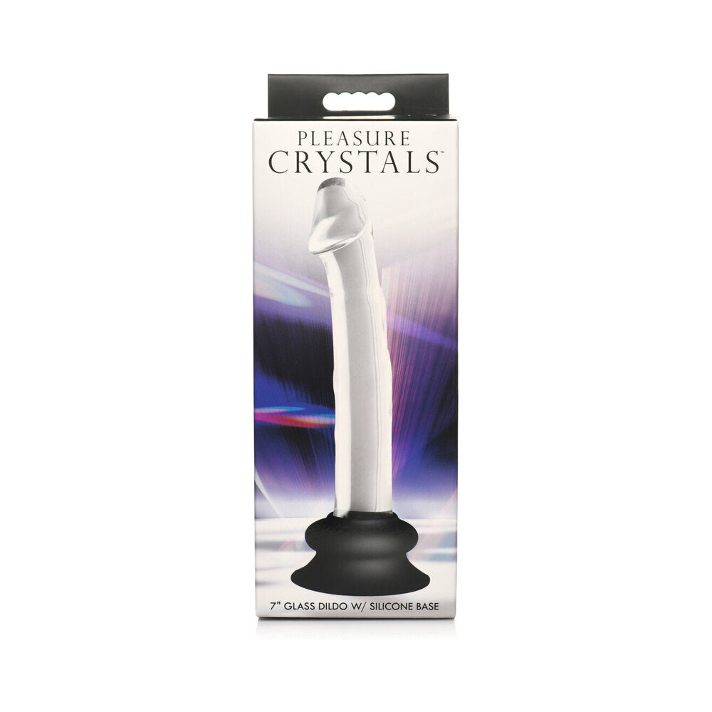 Pleasure Crystals 7 inches Glass Dildo with Silicone Base