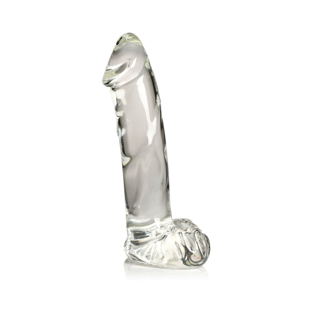 Pleasure Crystals 7.1 inches Glass Dildo with Balls
