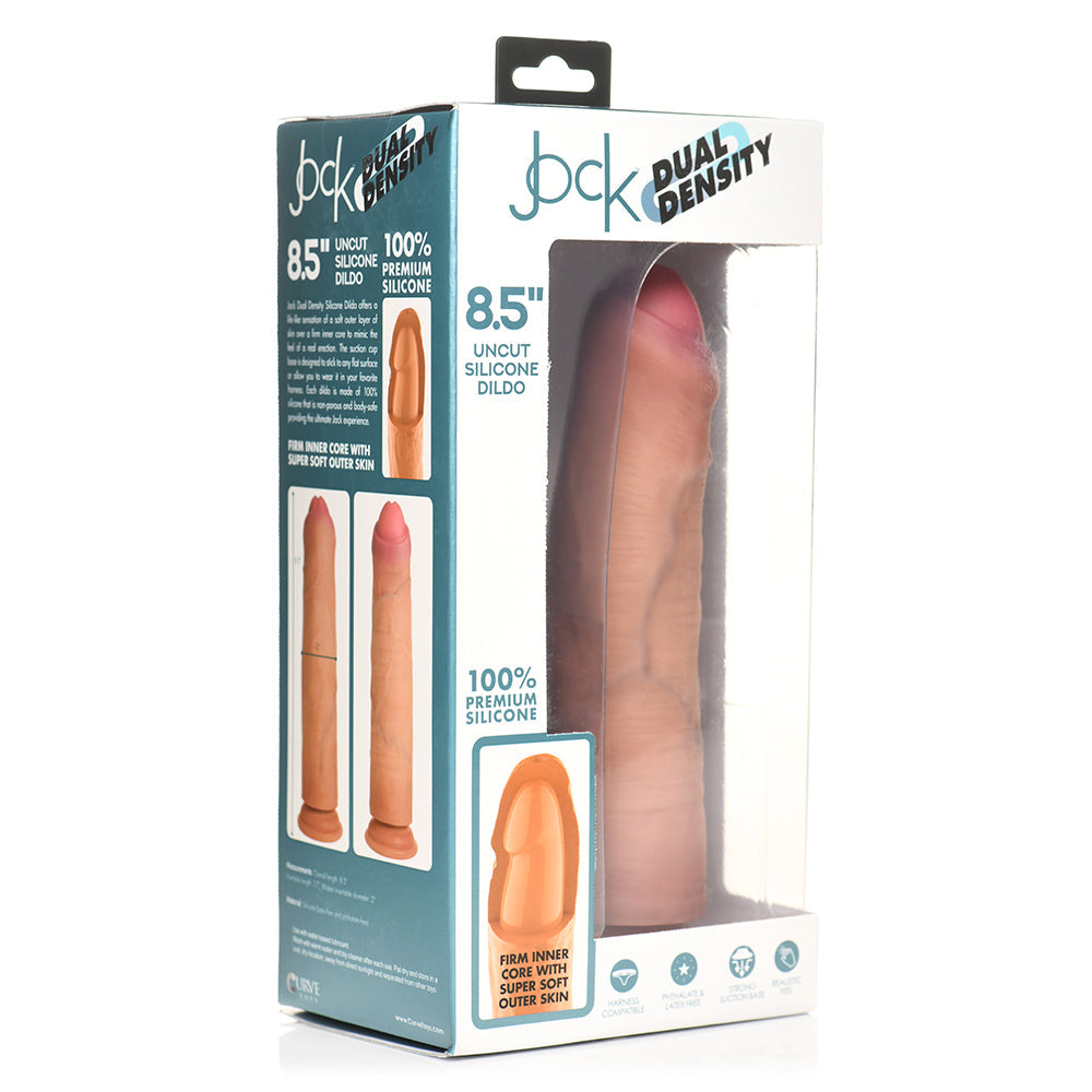 Jock Uncut 8.5 inches Dual Density Silicone Dildo Light