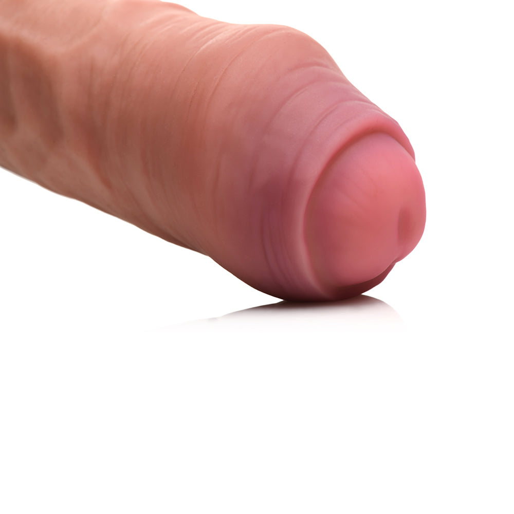 Jock Uncut 8.7 inches Dual Density Silicone Dildo with Balls Light