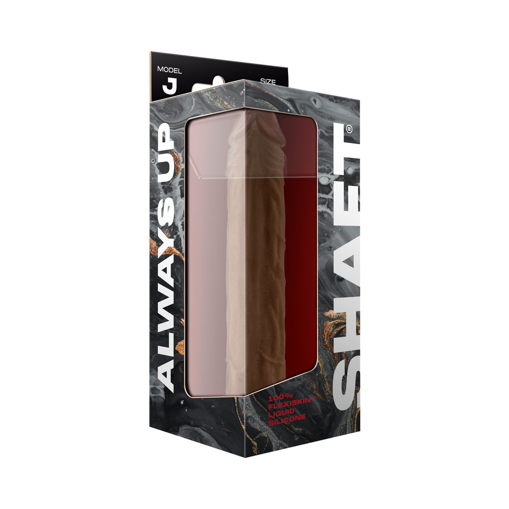 Shaft Model J: 9.5 inch Dual Density Silicone Dildo Oak