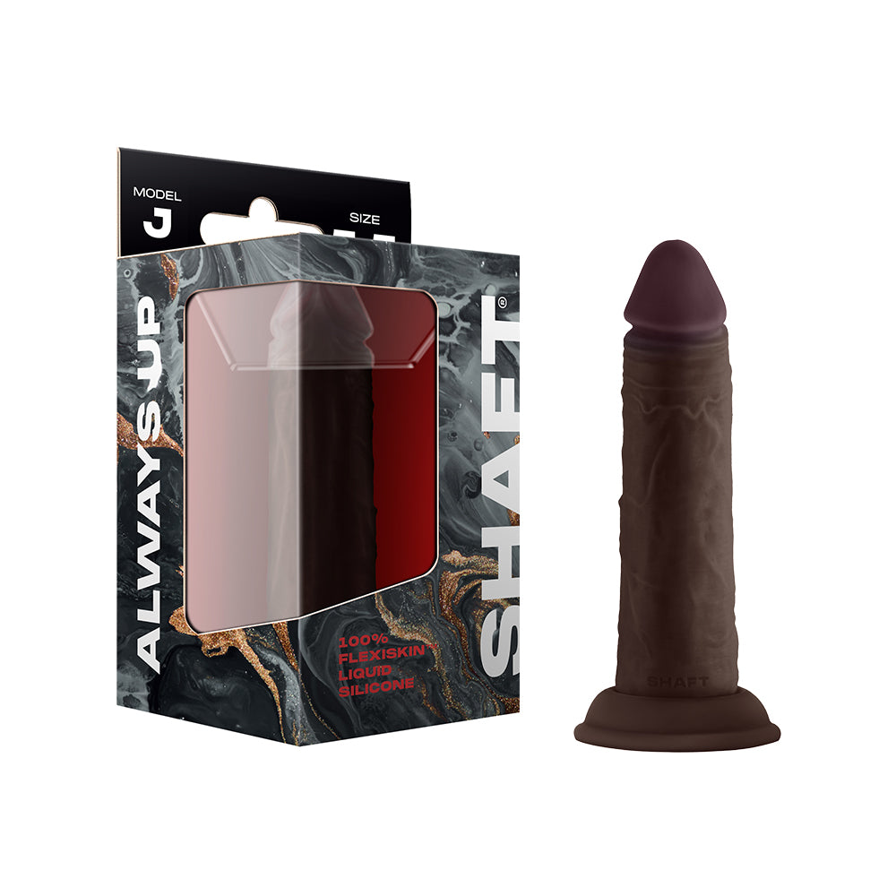 Shaft Model J: 5.5 inch Dual Density Silicone Dildo Mahogany