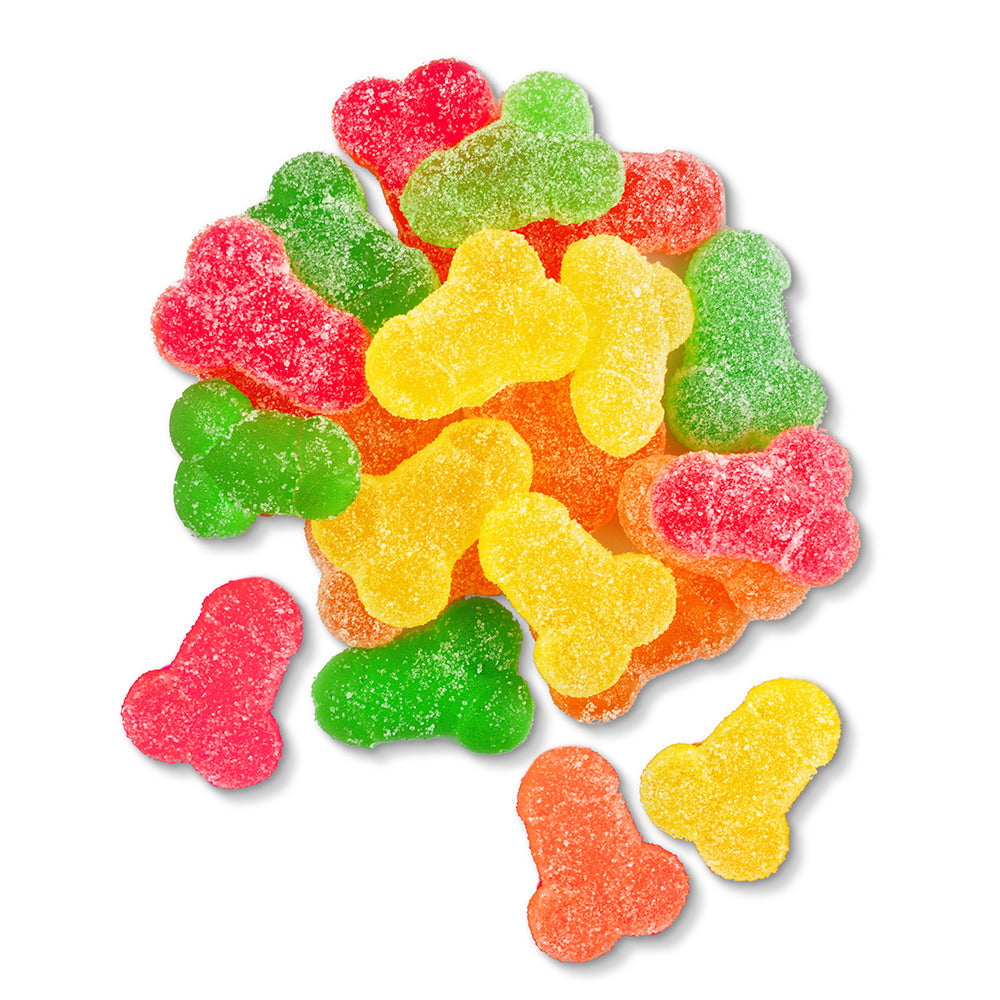 Suck A Bag Of Gummy Dicks 4 Oz Bag featuring colorful gummy candies in fun shapes.