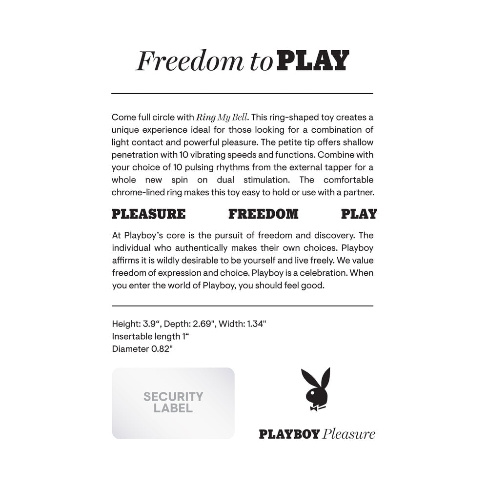 Playboy Ring My Bell Rechargeable Silicone Tapping Vibrator Black