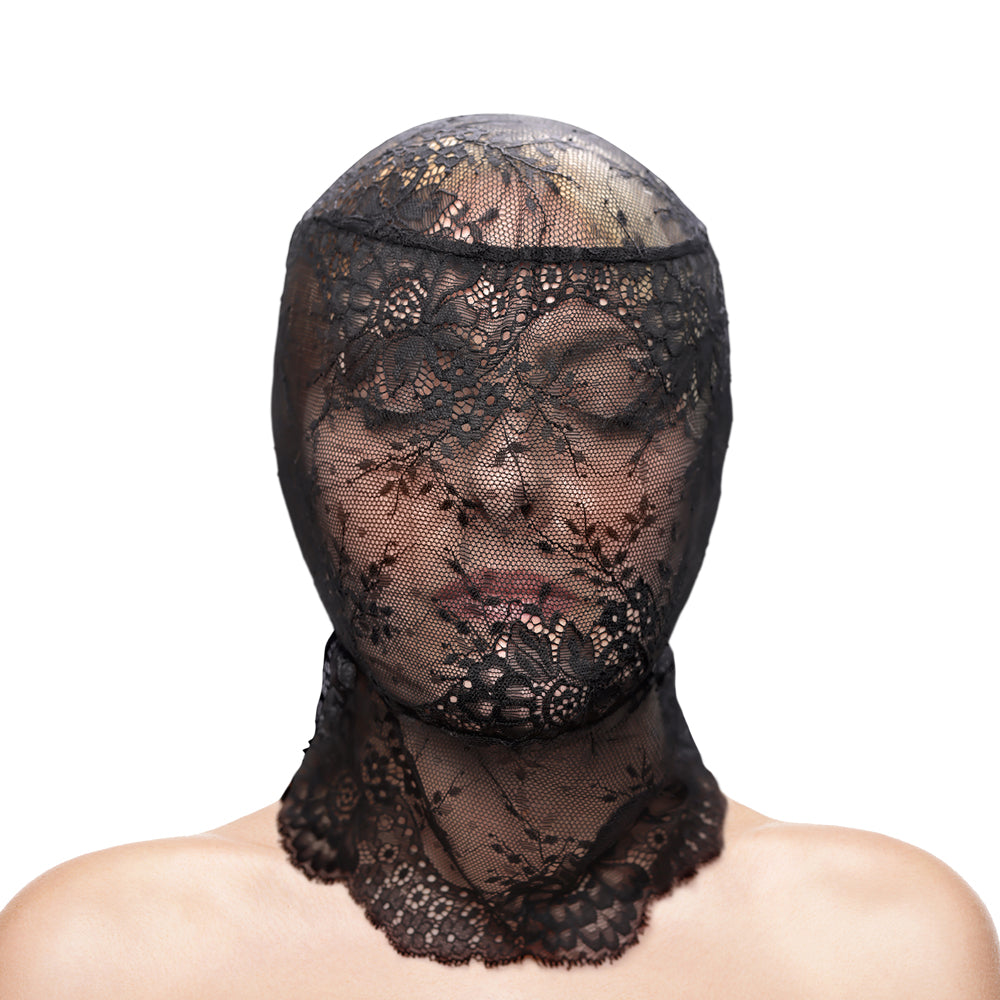 Fetish & Fashion Lace Hood Black